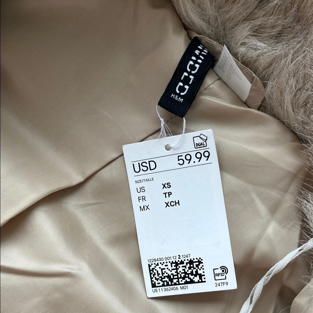 Faux Fur Cropped Jacket - Beige - Picture 9 of 14